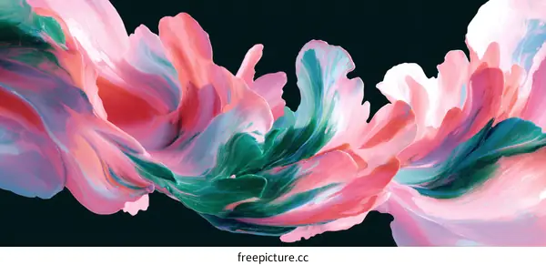 Abstract Flowing Paint Splatter Art