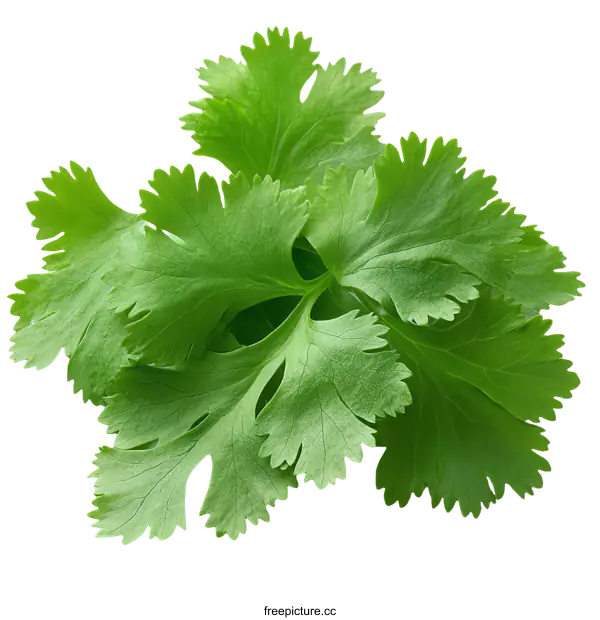 [Transparent Background PNG]Fresh Coriander Leaves Close-up