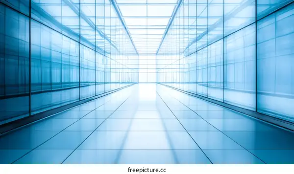 Modern Glass Corridor Architectural Perspective