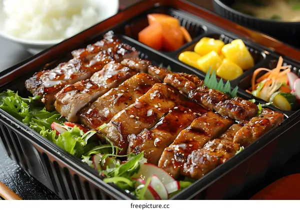Grilled Pork Belly Bento Box