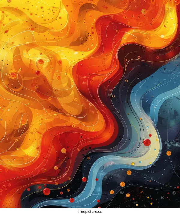 Abstract Colorful Flowing Abstract Art