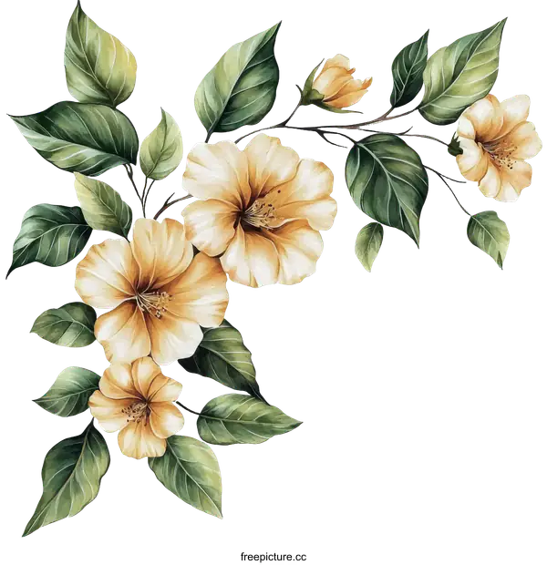 [Transparent Background PNG]Floral Decorative Border Illustration