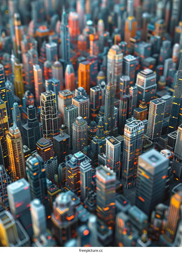 Abstract Urban Skyline Cityscape Illustration