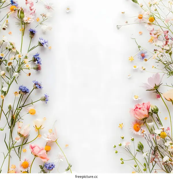 Floral Frame with White Background