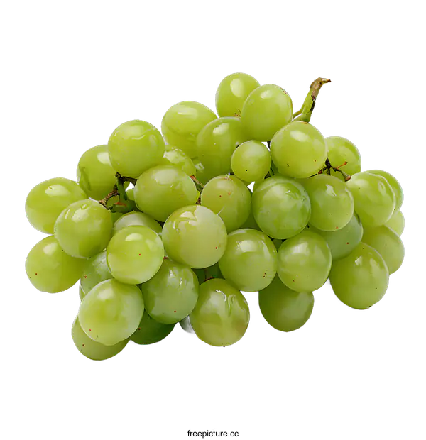 [Transparent Background PNG]Close-up of a bunch of green grapes