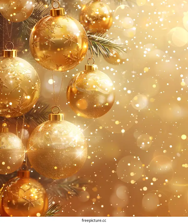 Golden Christmas balls