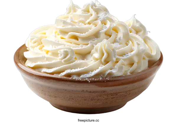 [Transparent Background PNG]Close-up of a bowl of whipped cream