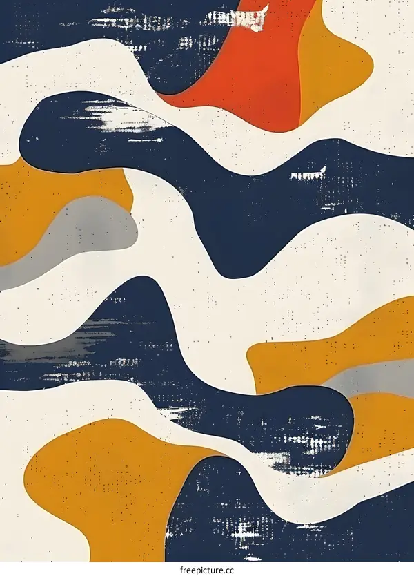 Abstract Wavy Background with Grunge Texture