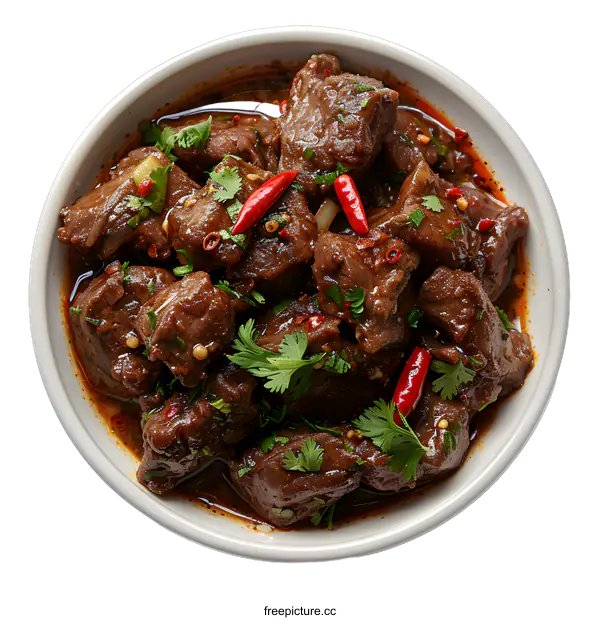 [Transparent Background PNG]Bowl of Spicy Beef Stew