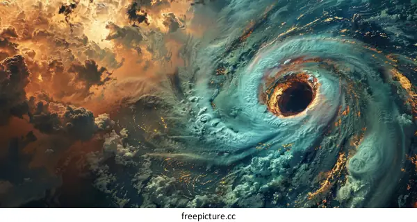 A digital painting of a hurricane.