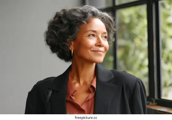 Thoughtful Woman in Business Attire