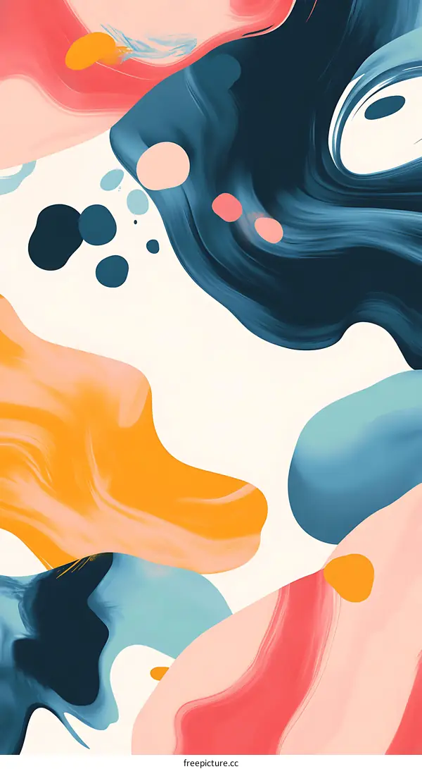 Abstract Colorful Liquid Shapes Background