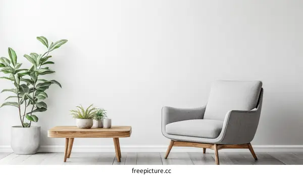 Modern Minimalist Living Room Scene