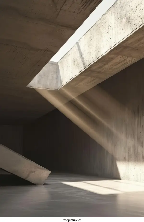 Sunlight shining through a concrete structure