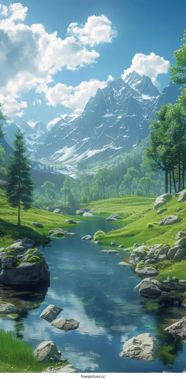 Majestic Mountains and Serene River in a Breathtaking Landscape