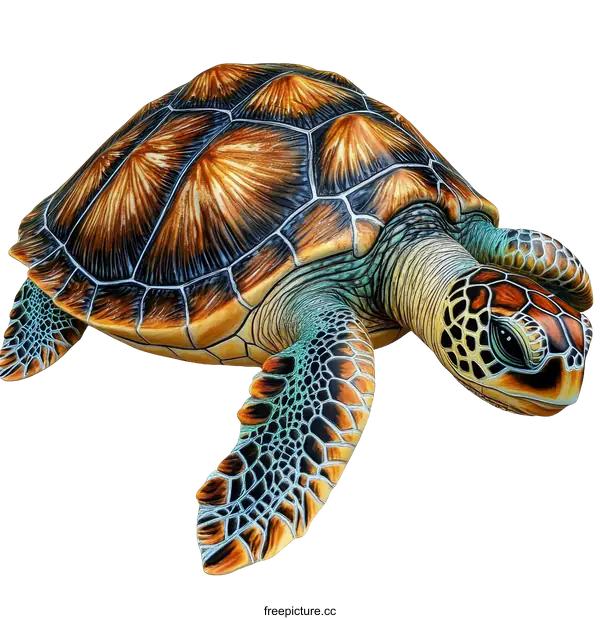[Transparent Background PNG]Colorful Sea Turtle Illustration