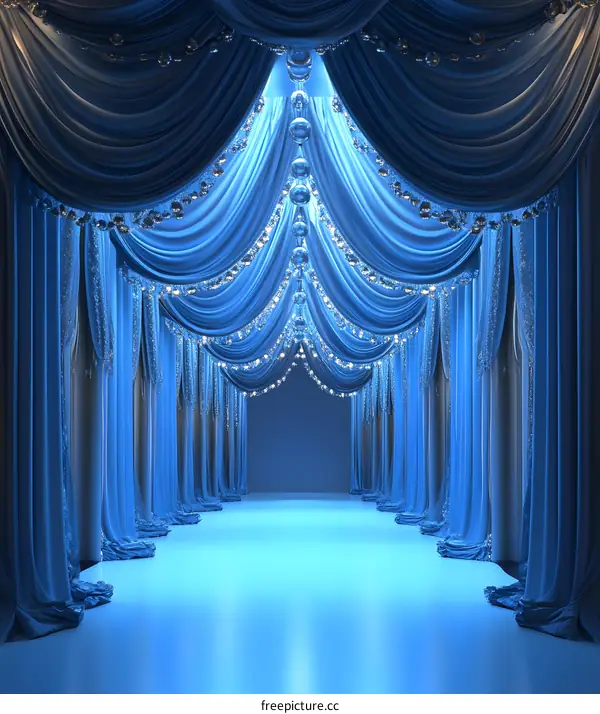 Blue Curtains Background
