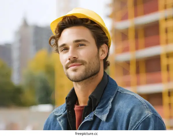 Construction Worker on a Building Site
