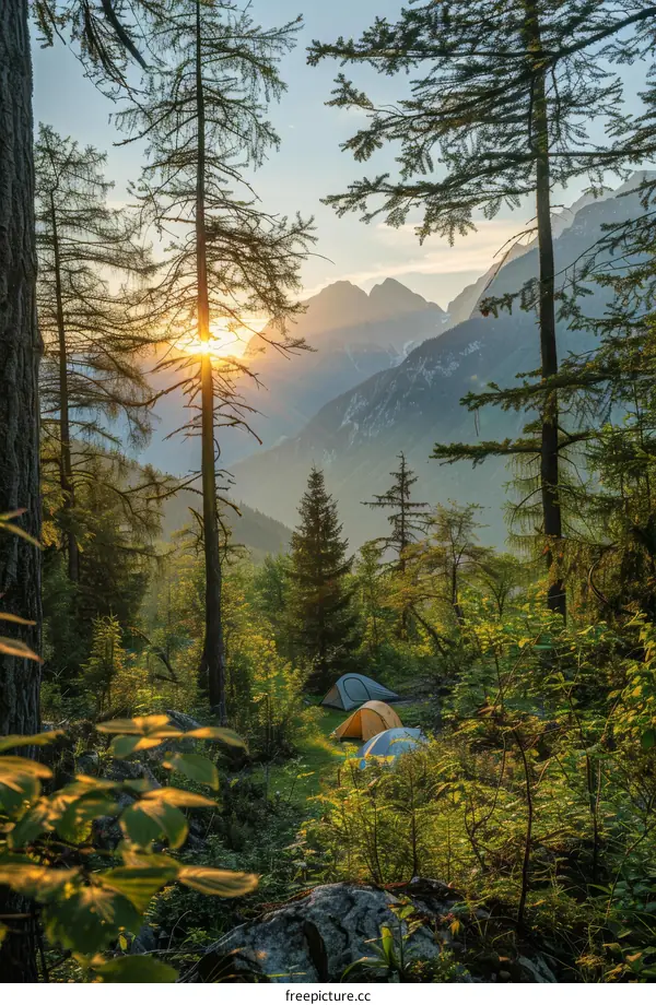 Camping in the mountains