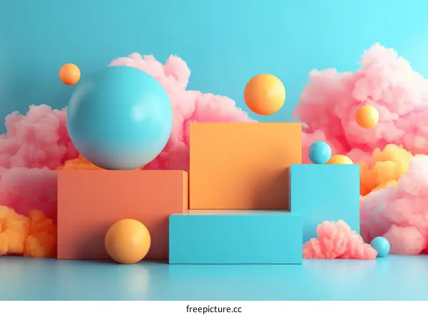 Colorful Abstract Geometric Shapes Display