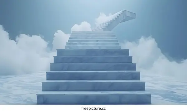 White Marble Staircase Leading to the Sky