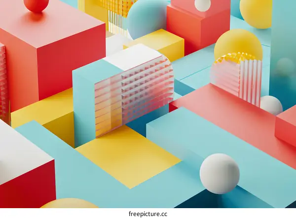 Abstract Geometric Shapes 3D Render