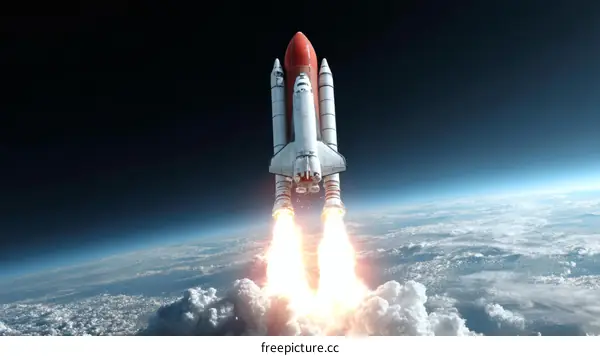 Space Shuttle Launch into the Cosmos