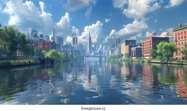 New York City skyline from across the East River