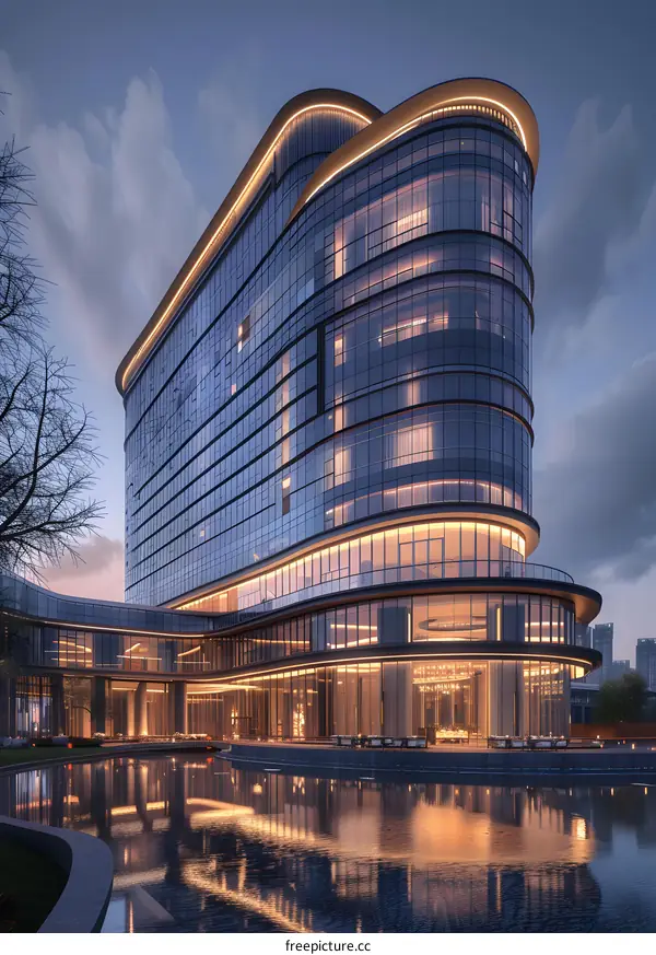 The night view of a five-star hotel