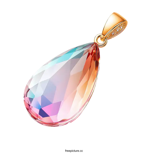 [Transparent Background PNG]Multi-Color Gradient Crystal Pendant