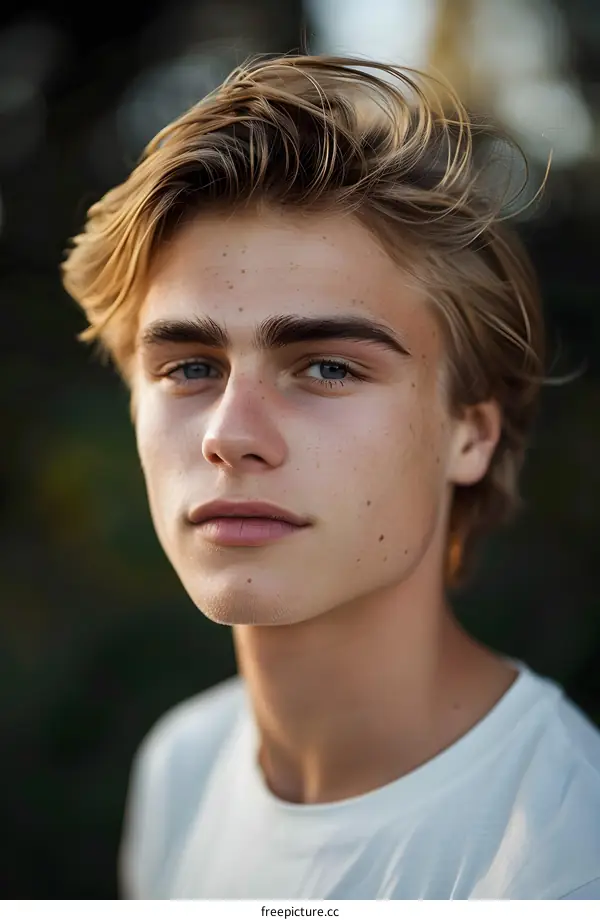 Portrait of a Young Man with Blonde Hair