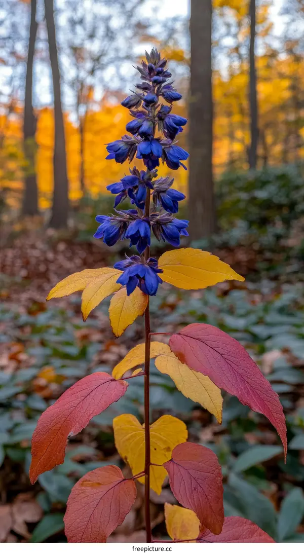 Autumn Forest Flower with Vibrant Colors