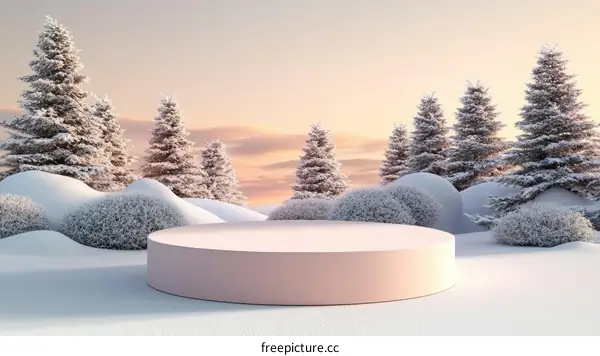 Winter Snowy Forest Display Podium