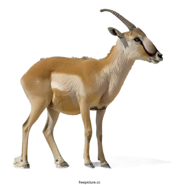 [Transparent Background PNG]A Single Saiga Antelope Isolated on a White Background