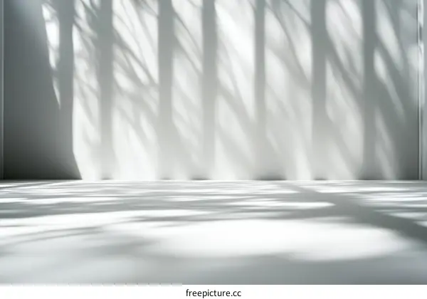 Abstract White Shadow Play on a Plain Surface