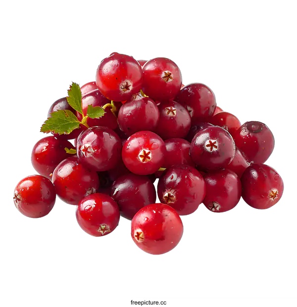 [Transparent Background PNG]Fresh cranberries on white background