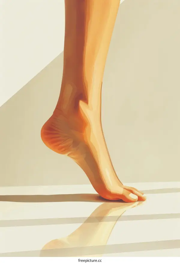 Close-up of a Person's Foot on a Surface