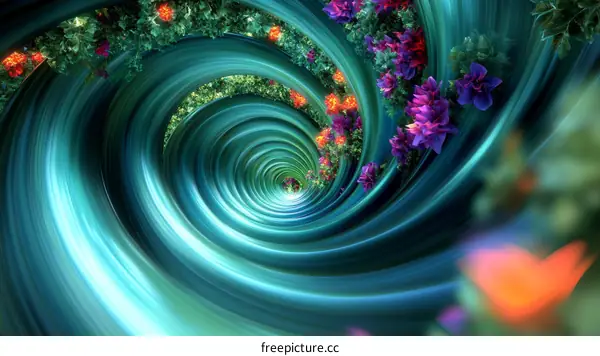 Abstract Spiral Garden Tunnel