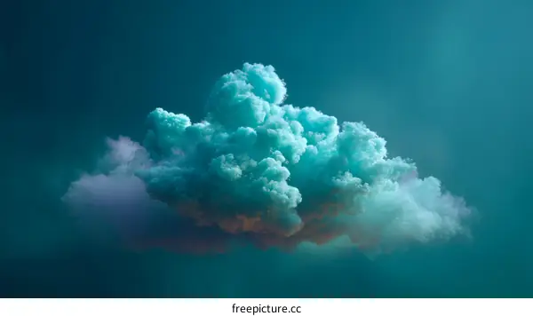 Vibrant Turquoise Cloud Formation in the Azure Sky