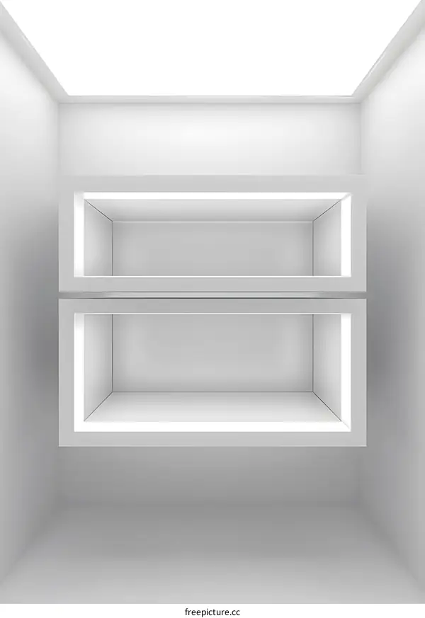 Empty White Shelves in a Room