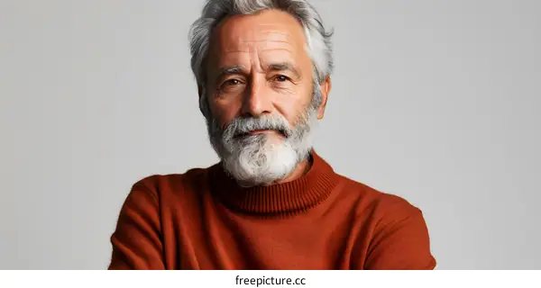 portrait of a senior man with grey hair and beard