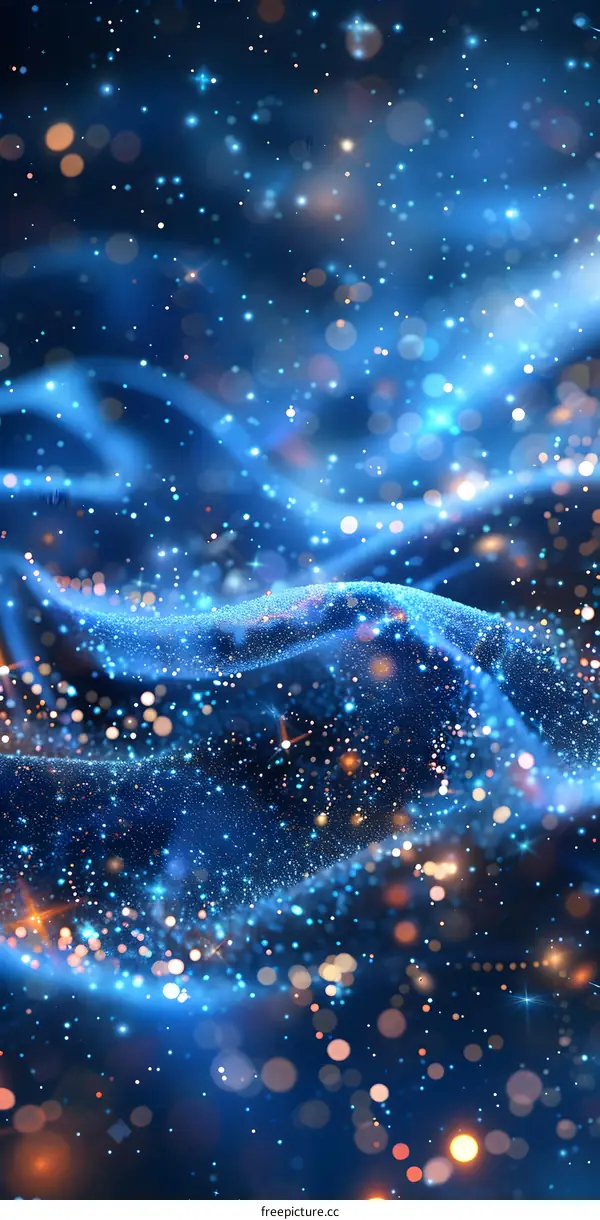 Blue glitter particle background