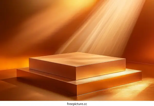 Golden Product Display Stage Design