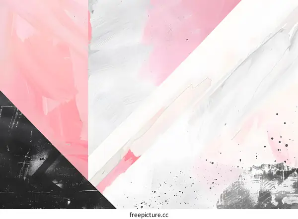 Abstract Pink White and Black Geometric Art