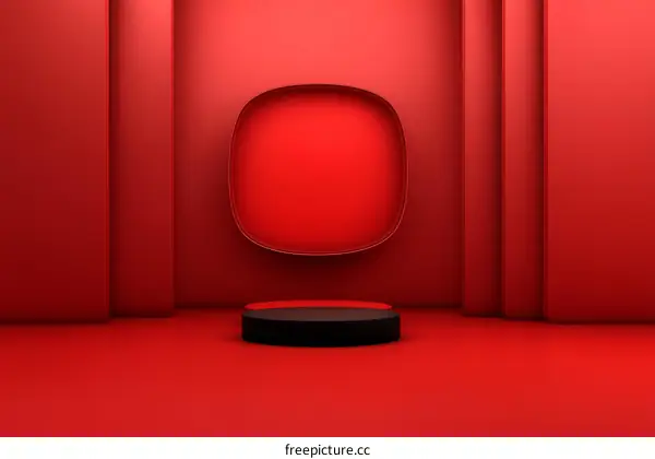 Red Abstract Geometric Minimalist Product Display