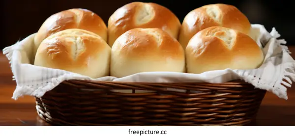 Freshly Baked Homemade Bread in a Basket