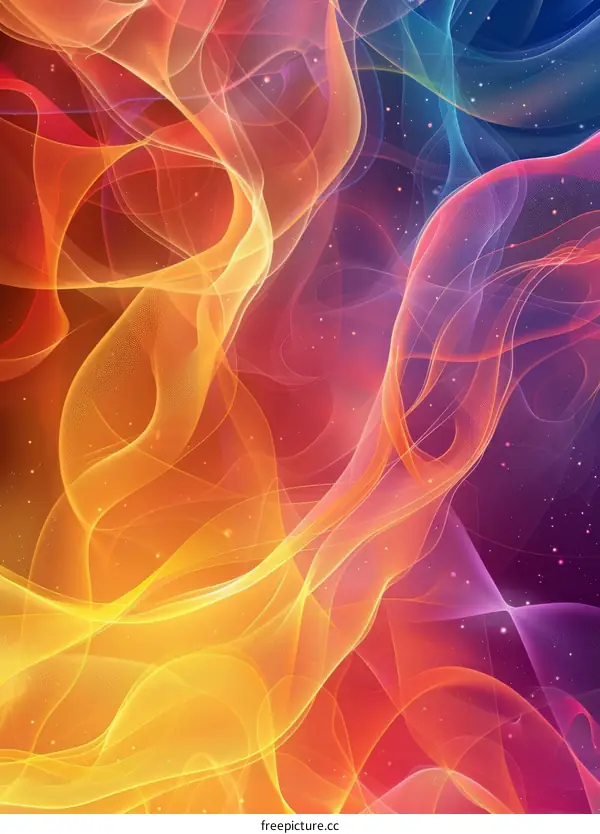 Abstract Colorful Flowing Lines Design
