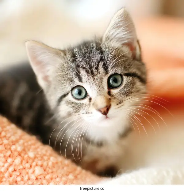 Adorable Kitten Portrait Close Up