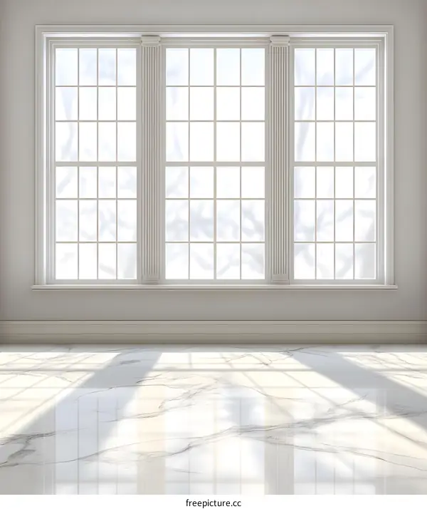 White Marble Floor With Large Window