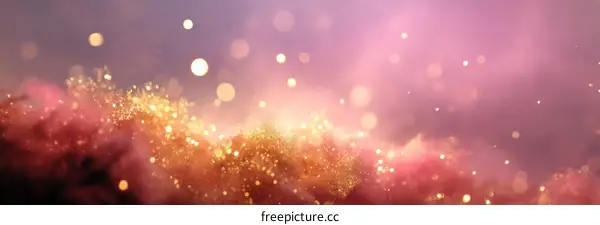 Abstract Background with Golden Glitter and Bokeh